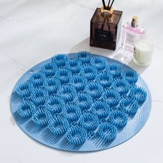 浴室搓腳墊 洗腳神器 硅膠按摩墊, 藍色 舒適款,30*30cm 升級環保TPE無異味, 1個
