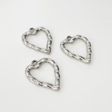 P150 써지컬 펜던트 물결 하트 목걸이 귀걸이 만들기 재료 악세사리 부자재 DIY 20x26mm (1개)