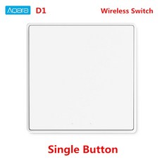 Aqara D1 스마트 벽 스위치 ZigBee 무선 스위치 키 라이트 원격 제어 화재 와이어/Mi Home HomeKit과 중립 없음, 한개옵션1, 04 wireless 1 Key