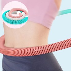 핫바디 뱃살운동 다이어트 훌라후프 고탄성 스프링 훌라후프, 1개, 민트 핑크 그레이, 1000g