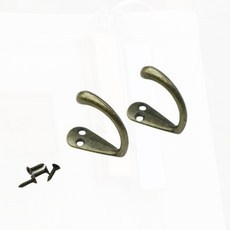 벽걸이형 엔틱 고정 가방 모자 옷걸이 2개 벽면행거, 옷걸이 엔틱2P