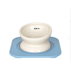 Otis 防御工事 hururu 慢食碗 保鮮密封 迷宮式防蟻墊, 1個, 兩用陶瓷寵物碗_含防蟻墊,豆沙粉