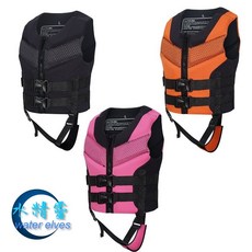 新款兒童高檔救生衣 專業浮力背心 男女童水精靈, 黑色,S