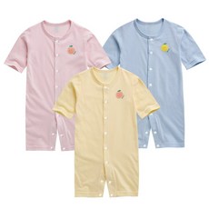 그린베베 영유아 봄여름용 미니 오렌지 7부 우주복