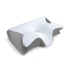 나비 수면 메모리 목 베개 리바운드 폼 경추 마사지 침대, 1. Light Gray, 1개