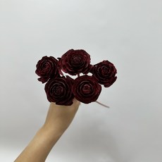 “Be a florist 花藝夢”高品質 木玫瑰(單支出售-含梗) 手工花 永生花 不凋花 乾燥, 紅色