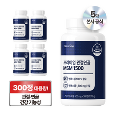 뉴트리정 프리미엄 관절연골 MSM 1500, 5개, 300정 5개, 300정