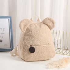 가을 이름 야외 맞춤 어깨 곰 놓은 가방 선물 배낭 귀여운 겨울 수 플러시, No N d Name, Beige