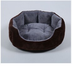 쌍천 강아지 집 고양이 집 가을 겨울 여름 사계절 공용 매트리스 중소형 테디 골든 리트리버 반려동물 용품 W25102512, 1개, 커피그레이+담요+작은베개