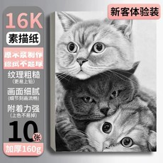 8k素描紙 水彩馬克筆專用紙 4k繪畫紙 水粉畫白色 a4圖畫紙 a3速寫紙 畫冊 繪畫本, 1個, 16K素描紙【10張】