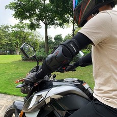 여름 오토바이 무릎 보호대 통기성 바이크 방풍 바이크무릎보호대, 무릎 패드+팔꿈치 패드 4점 세트(K08)