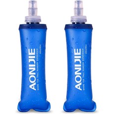 AONIJIE 2팩 소프트 물병 수분 보충 팩용 TPU 접이식 플라스크 병 BPA 프리 러닝 하이킹 사이클링 클라이밍용 2개 - 250ml