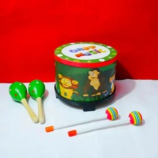 奧爾夫打擊樂器早教韓國地鼓 幼兒園韓國鼓早教玩具教具兒童敲鼓, 粉色兔子地鼓3件套, 1個