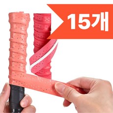 OFFHOLIC 배드민턴 오버그립 논슬립 미끄럼방지 라켓 테이프 15개, 1세트, 옐로우 +  블랙 + 블루 + 퍼플 + 핑크