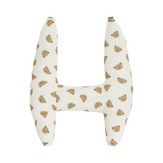 兒童汽車睡眠枕安全帶護肩頭枕，雙層記憶棉支撐，可調側翼防滑設計，臺灣出貨, 小熊_H枕