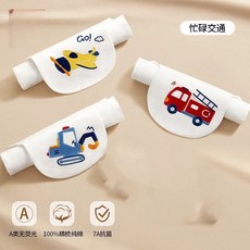 純棉兒童吸汗巾 乾爽排汗墊背紗布巾 卡通墊背巾 幼兒園運動, 1個, 3條精梳棉-忙碌交通/大吸量6层刺绣,【S建議0-1歲參考身高80cm】, 忙碌交通, 3條精梳棉