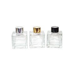 정사각 디퓨저용기 디퓨저 만들기 재료, 1개, 50ml, 블랙캡