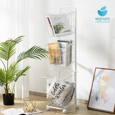 이동식 사각 철제 빨래바구니 3단, 블랙
