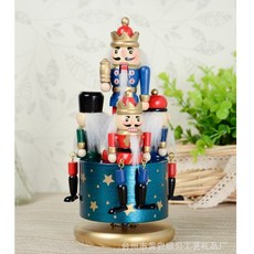 I4O 現貨胡桃鉗音樂盒 20CM 英國創意士兵 居家擺飾 聖誕禮物, 1個, 藍色（B款 )