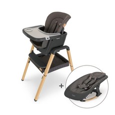TUTTI bambini NOVA安撫躺椅高腳餐椅組-橡木灰, 橡木灰