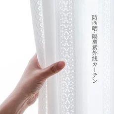 자외선 차단 할로우 화이트 시어 커튼 거실 침실용 프라이버시 창 얇은 명주 그물 커튼 무거운 원단 맞춤형