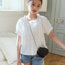 여아 프릴 블라우스 키즈 주니어 반팔