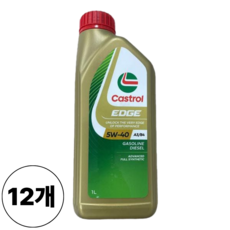 캐스트롤 엣지 5W40 엔진오일 정품, 12개, 5W-40, 1L