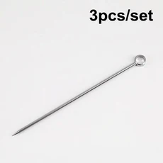 호환 3Pcs 304 스테인레스 골드 도금 티타늄 포크 파티 뷔페 장식 과일 디저트 칵테일 샌드위치, 06 A