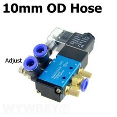 공압 전기 솔레노이드 밸브 5 웨이 2 포지션 12V 6mm 호스 연결 조정 제어, 16 SL-10mm_01 DC 12V