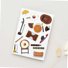 한국 국악 감성 코리아 스타일 타투 스티커 국악기