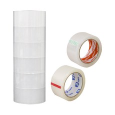 BuyBao 透明封箱膠帶6捲入 封箱膠帶 透明膠帶 文具膠帶 韌性佳, 1個