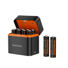 PHOMAX 스마트 충전함 AA 4200mWh 리튬 배터리 8P 포함 PH-L811, 2개