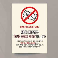 현금없는매장 포스터 가게 식당 카페 CASHLESS STORE A4 패트지, 디자인02