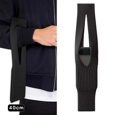 루베이 아이폰 포켓 니트 핸드폰 가방 롱+숏 스트랩 다양한 착용 방식 파우치 데일리/코디/액세서리, 블랙40cm, 1개