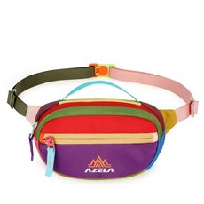 妃雪森 戶外輕量化撞色拼接單肩運動包, 絢麗-紫色, 1個