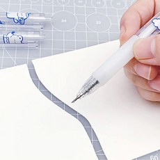 1/3/6/9/12p 다꾸칼 커팅펜 종이칼 페이퍼 커팅칼 칼펜 리필 아트 스티커 컷팅 휴대용, 1개, 고무화이트