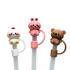 [3개세트] 빨대 마개 스탠리 텀블러 호환, 1세트, 5토끼친구 3종