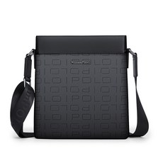 【奧特萊斯】英皇保羅斜挎包男士包包新款商務休閒男包豎款單肩包通懃斜背包, 黑色