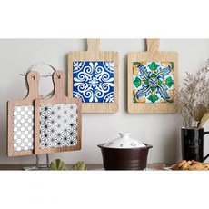 정리 수납 감성 주방 북유럽 패턴 우드 세라믹 냄비받침