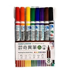 SIMBALION 雄獅 奇異筆, 8色 NO.608(一盒8支入), 1包