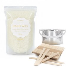 왁쏭 비즈 하드왁스 SET상품 우드스틱 50개 + 워머기용 캔 SET + 대용량 왁스 엑스트라 화이트 1kg, 1개