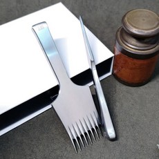 Baver 전문 프렌치 스타일 가죽 공예 스티칭 아이언 레이싱 펀치 끌 도구 BG1, 01 빠른, 04 5mm 2prong