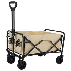 5吋可折疊大容量露營推車 - 戶外野營拖車, 卡其色, 1個