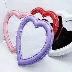 손거울 탁상 벽걸이 겸용 핑크 레드 퍼플 화이트 하트 거울, 하트거울(핑크)