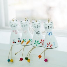 도자기 고양이 풍경종 인테리어 소품 문종 도어벨 종, 본상품
