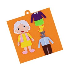 QDY 아기 활동 책 부드러운 패브릭 감각 보드 운동 기술 소녀를위한 대화 형 이야기 헝겊 책, 할머니, 30cmx30cm, 옷감