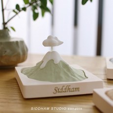 Siddham 富士山擴香石 桌面擺件 車載香氛, 馬尾松綠,不需要任何香味, 無香味