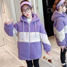 SUN WANG 兒童和青少年保暖抓絨夾克 蓬鬆抓絨毛衣