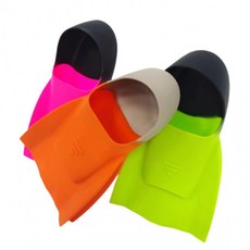 수영 실리콘 경량 숏오리발 오리발 숏핀 메쉬망, 숏핀오리발 오렌지 XXS