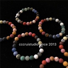 韓國INS小眾霧面天然石水晶瑪瑙星球宇宙手鏈男女情侶款學生飾品